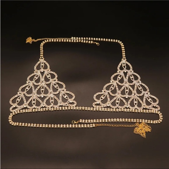 (Last 1) Boho Rhinestone body bra and thong body jewelry - Picture 7 of 10